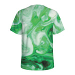 Green Acid Melt Print Men's Sports T-Shirt