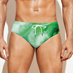 Green Acid Melt Print Men's Swim Briefs
