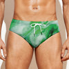 Green Acid Melt Print Men's Swim Briefs