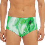 Green Acid Melt Print Men's Triangle Swim Briefs