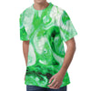 Green Acid Melt Print Men's Velvet T-Shirt