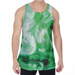 Green Acid Melt Print Men's Velvet Tank Top