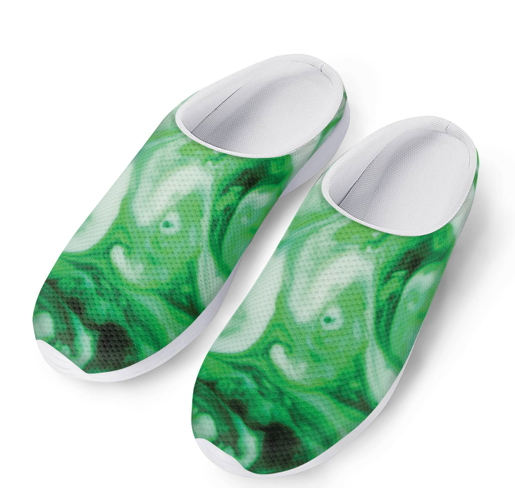 Green Acid Melt Print Mesh Casual Shoes