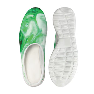 Green Acid Melt Print Mesh Casual Shoes