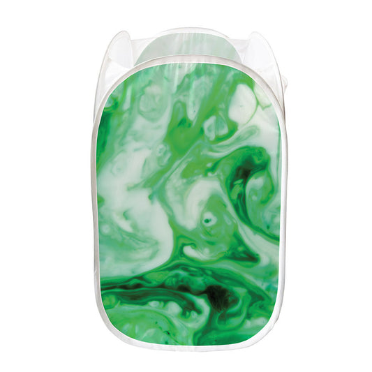 Green Acid Melt Print Mesh Laundry Hamper