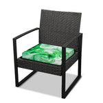 Green Acid Melt Print Outdoor Seat Cushion Cover