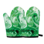 Green Acid Melt Print Oven Mitts