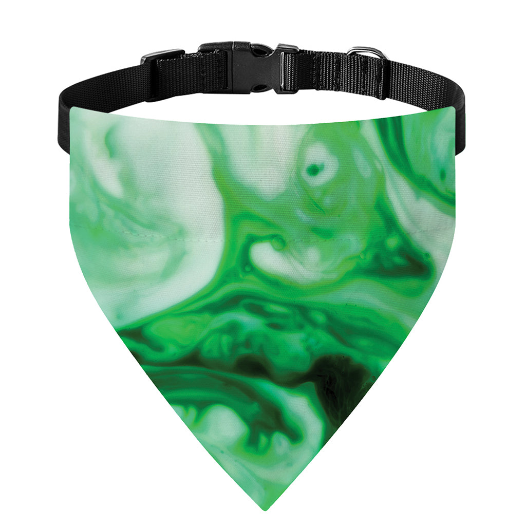 Green Acid Melt Print Over The Collar Dog Bandana