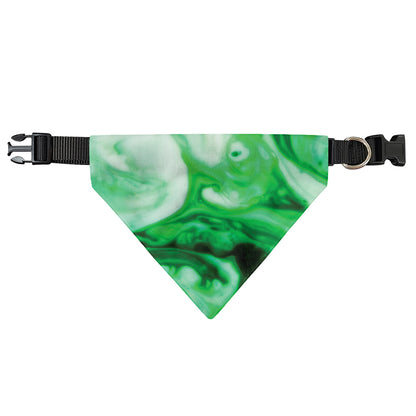 Green Acid Melt Print Over The Collar Dog Bandana