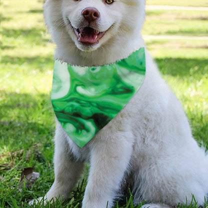 Green Acid Melt Print Over The Collar Dog Bandana