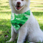 Green Acid Melt Print Over The Collar Dog Bandana