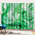 Green Acid Melt Print Pencil Pleat Curtains
