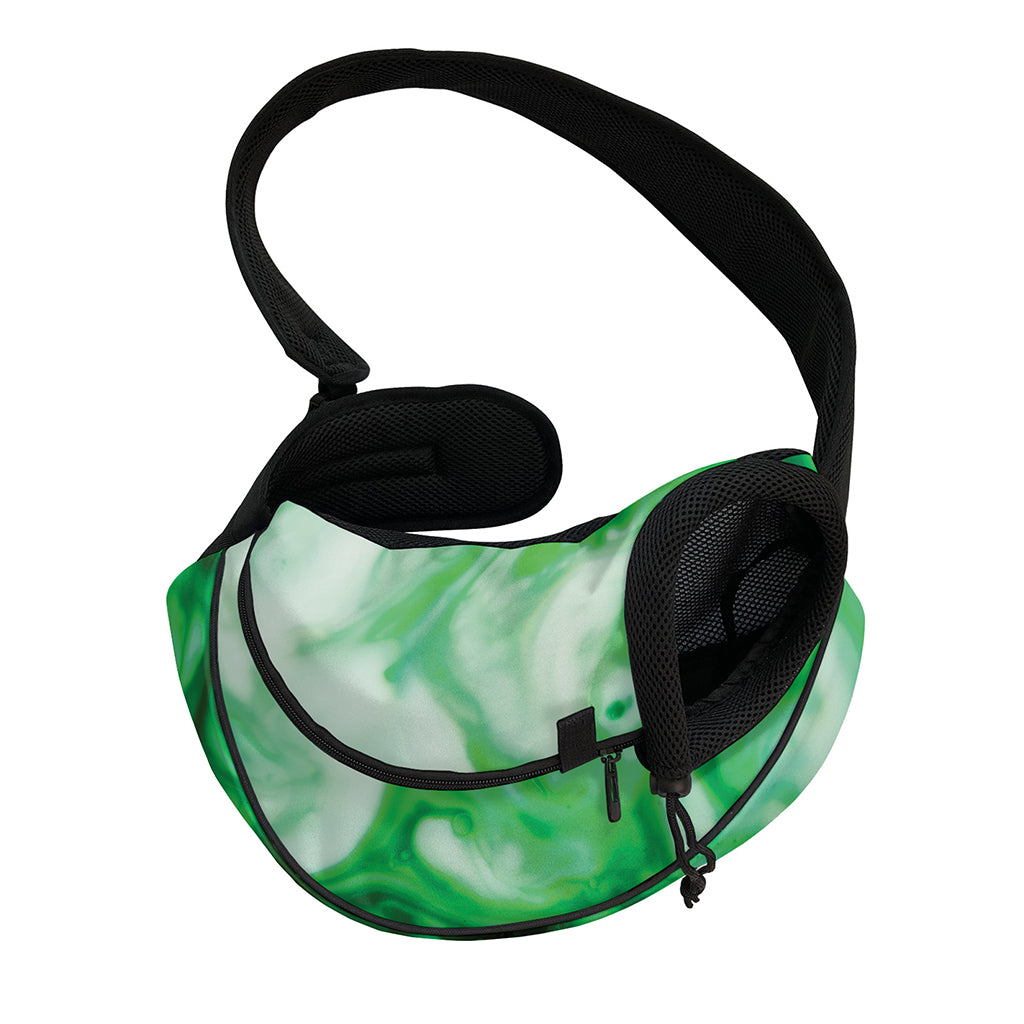 Green Acid Melt Print Pet Sling Carrier