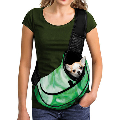 Green Acid Melt Print Pet Sling Carrier