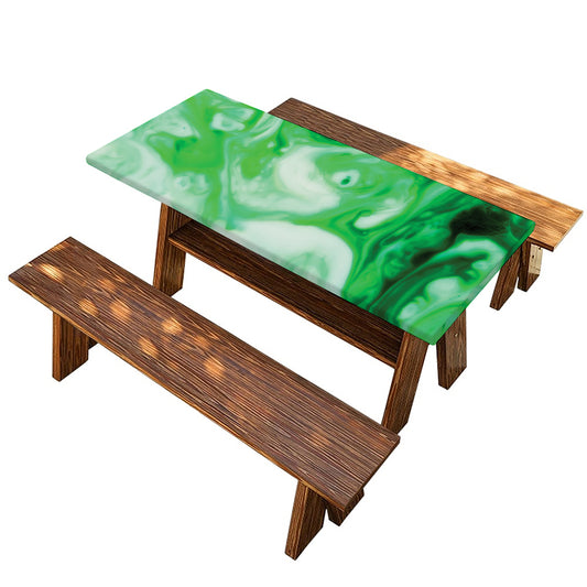 Green Acid Melt Print Picnic Table Cover
