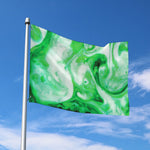 Green Acid Melt Print Polyester Flag