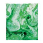 Green Acid Melt Print Polyester Shower Curtain