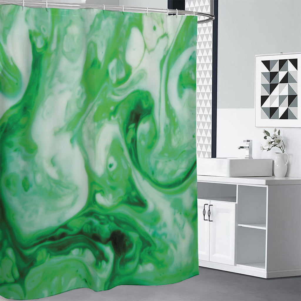 Green Acid Melt Print Premium Shower Curtain