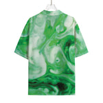 Green Acid Melt Print Rayon Hawaiian Shirt