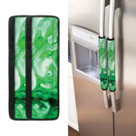 Green Acid Melt Print Refrigerator Handle Covers