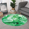 Green Acid Melt Print Round Rug