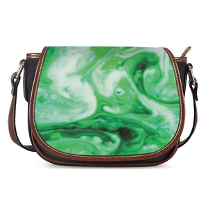 Green Acid Melt Print Saddle Bag