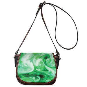 Green Acid Melt Print Saddle Bag