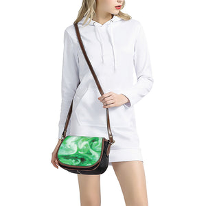 Green Acid Melt Print Saddle Bag