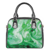 Green Acid Melt Print Shoulder Handbag