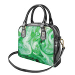 Green Acid Melt Print Shoulder Handbag