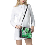 Green Acid Melt Print Shoulder Handbag