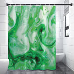 Green Acid Melt Print Shower Curtain