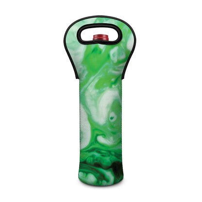 Green Acid Melt Print Single Neoprene Wine Tote