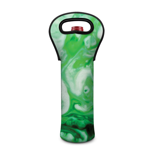 Green Acid Melt Print Single Neoprene Wine Tote