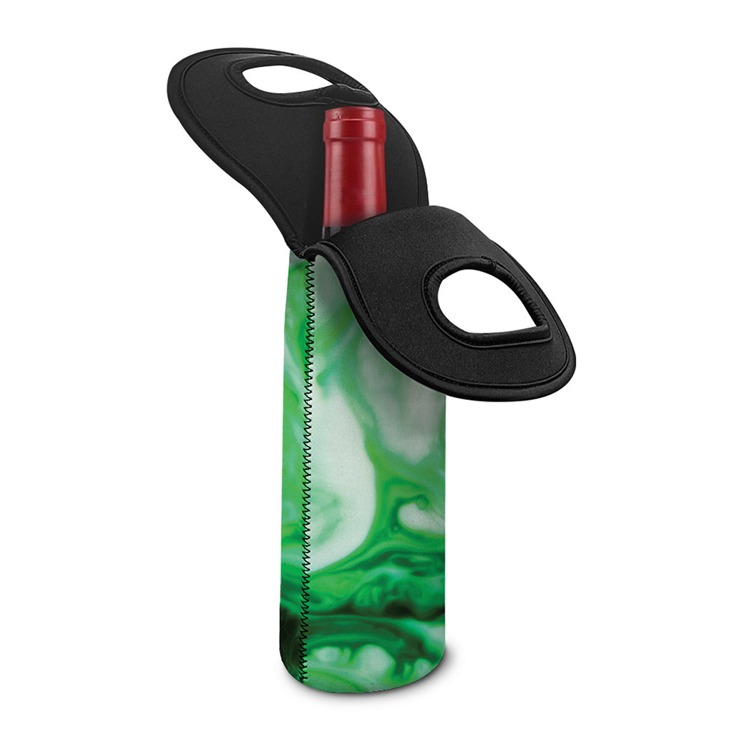 Green Acid Melt Print Single Neoprene Wine Tote