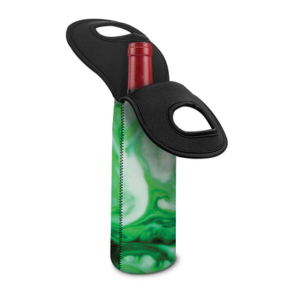 Green Acid Melt Print Single Neoprene Wine Tote