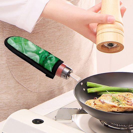 Green Acid Melt Print Skillet Handle Cover