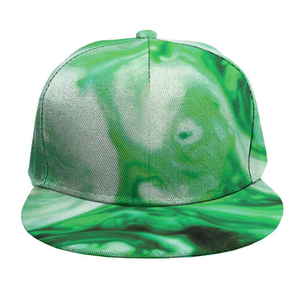 Green Acid Melt Print Snapback Cap