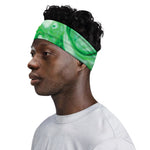 Green Acid Melt Print Sports Headband