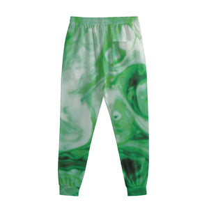 Green Acid Melt Print Sweatpants