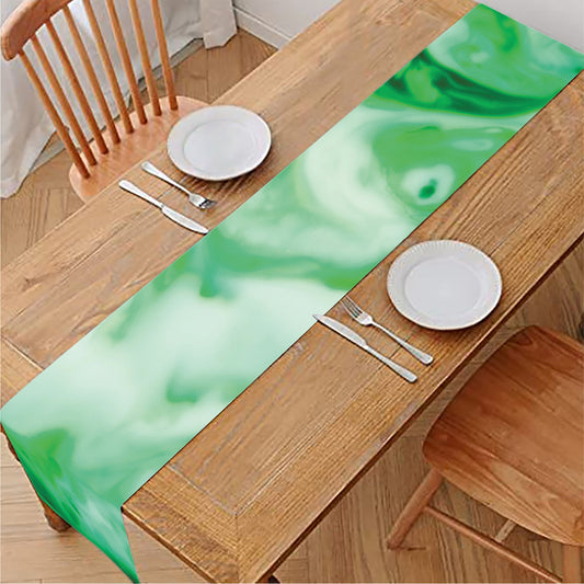 Green Acid Melt Print Table Runner
