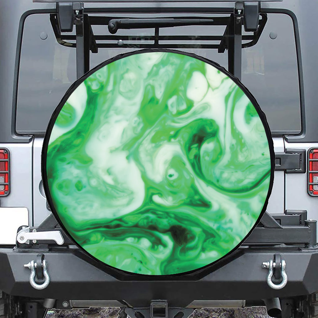 Green Acid Melt Print Tire Cover