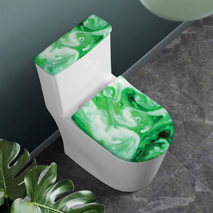 Green Acid Melt Print Toilet Lid And Tank Cover Set
