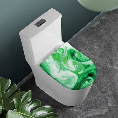 Green Acid Melt Print Toilet Lid Cover