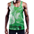 Green Acid Melt Print Men's Workout Tank Top