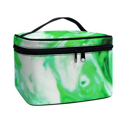 Green Acid Melt Print Travel Makeup Bag