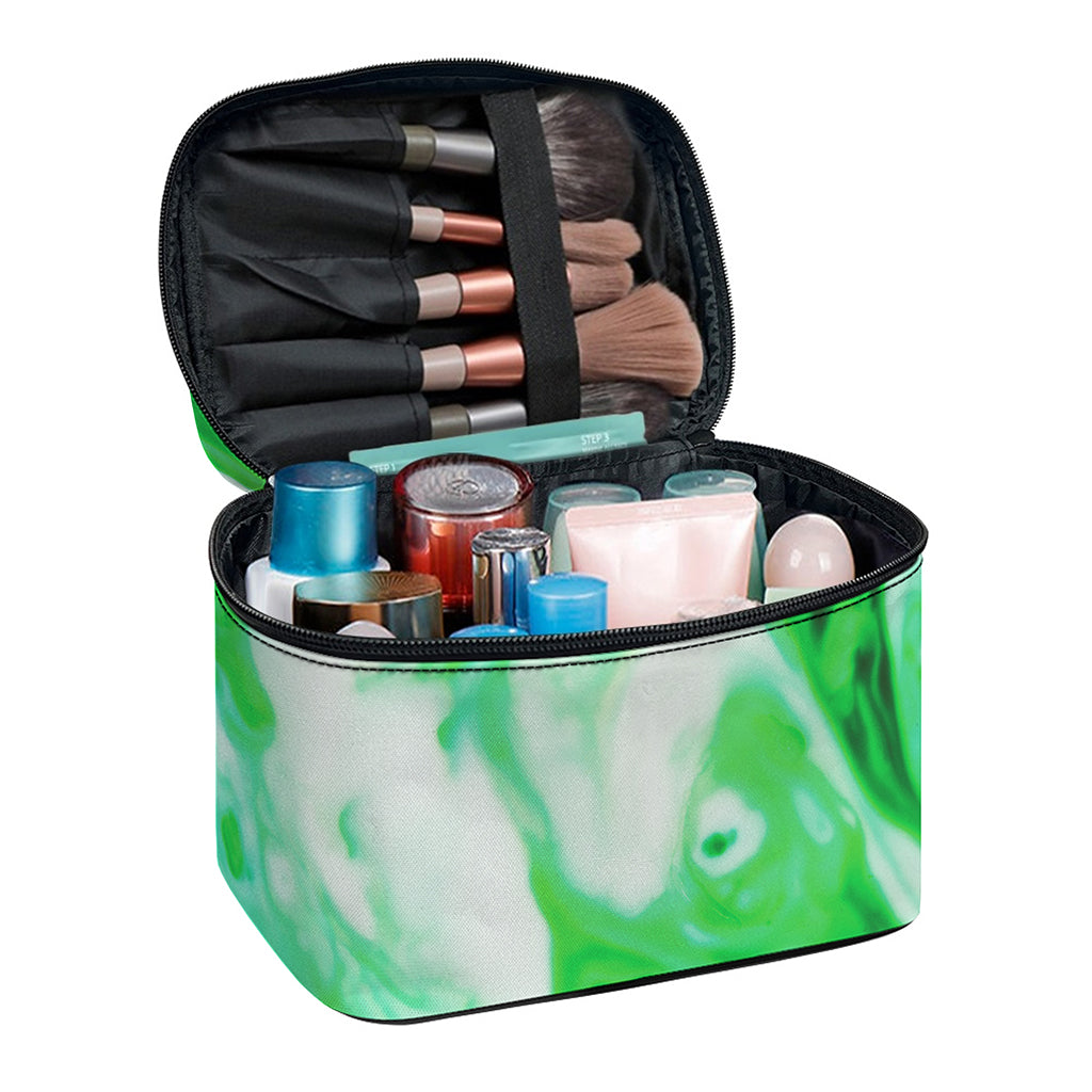 Green Acid Melt Print Travel Makeup Bag