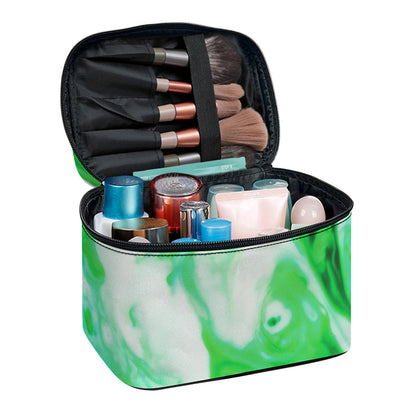 Green Acid Melt Print Travel Makeup Bag