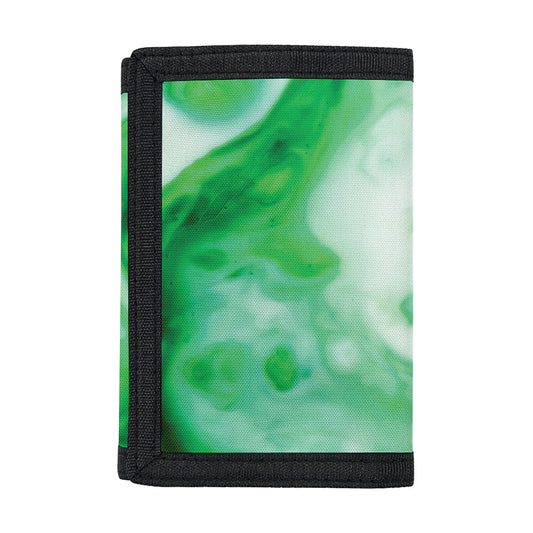 Green Acid Melt Print Trifold Wallet