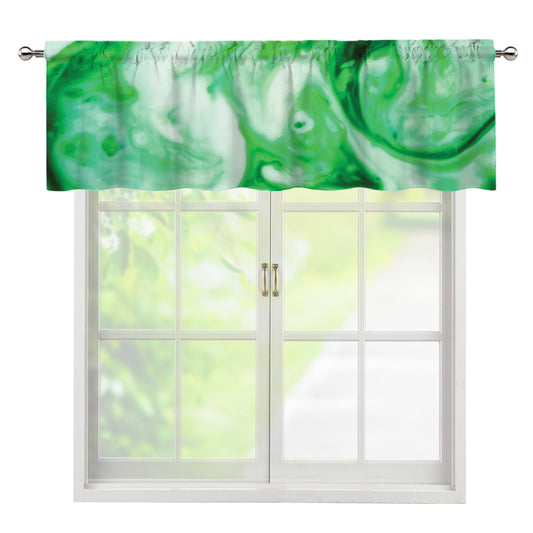 Green Acid Melt Print Window Valance
